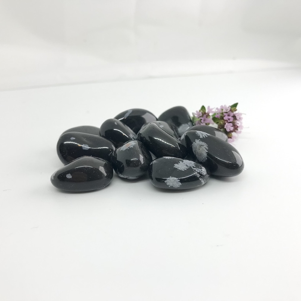 Black Obsidian Snowflake Tumbled