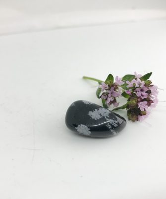 Alternative view of Black Obsidian Snowflake Tumbled