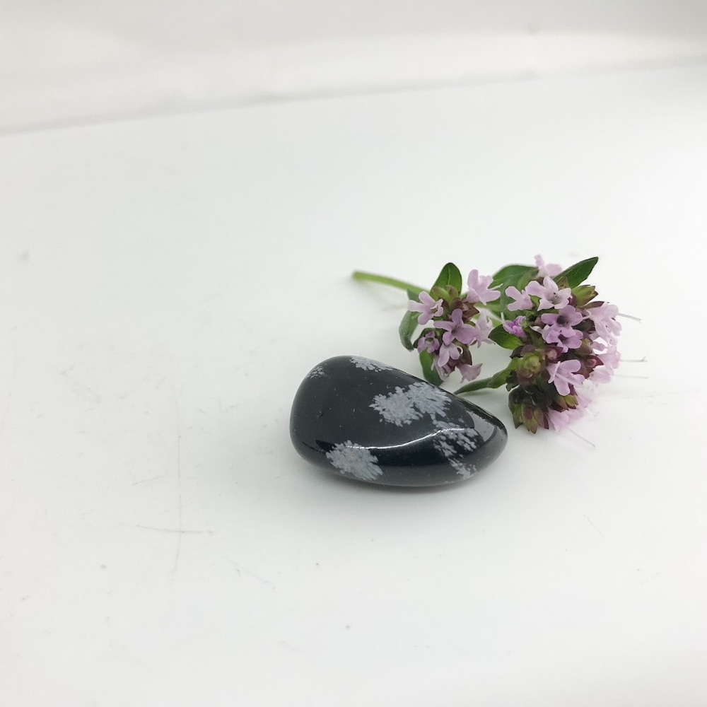 Black Obsidian Snowflake Tumbled - Image 2