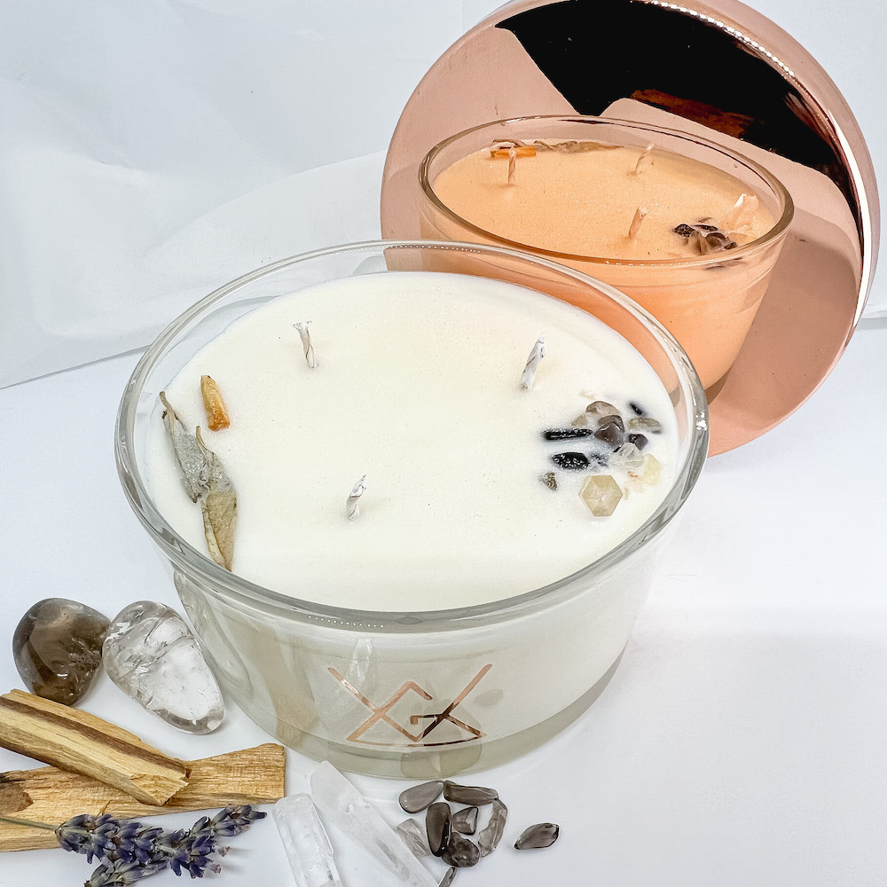 Palo Santo Meditation with Smokey & Clear Quartz Aromatherapy Candle