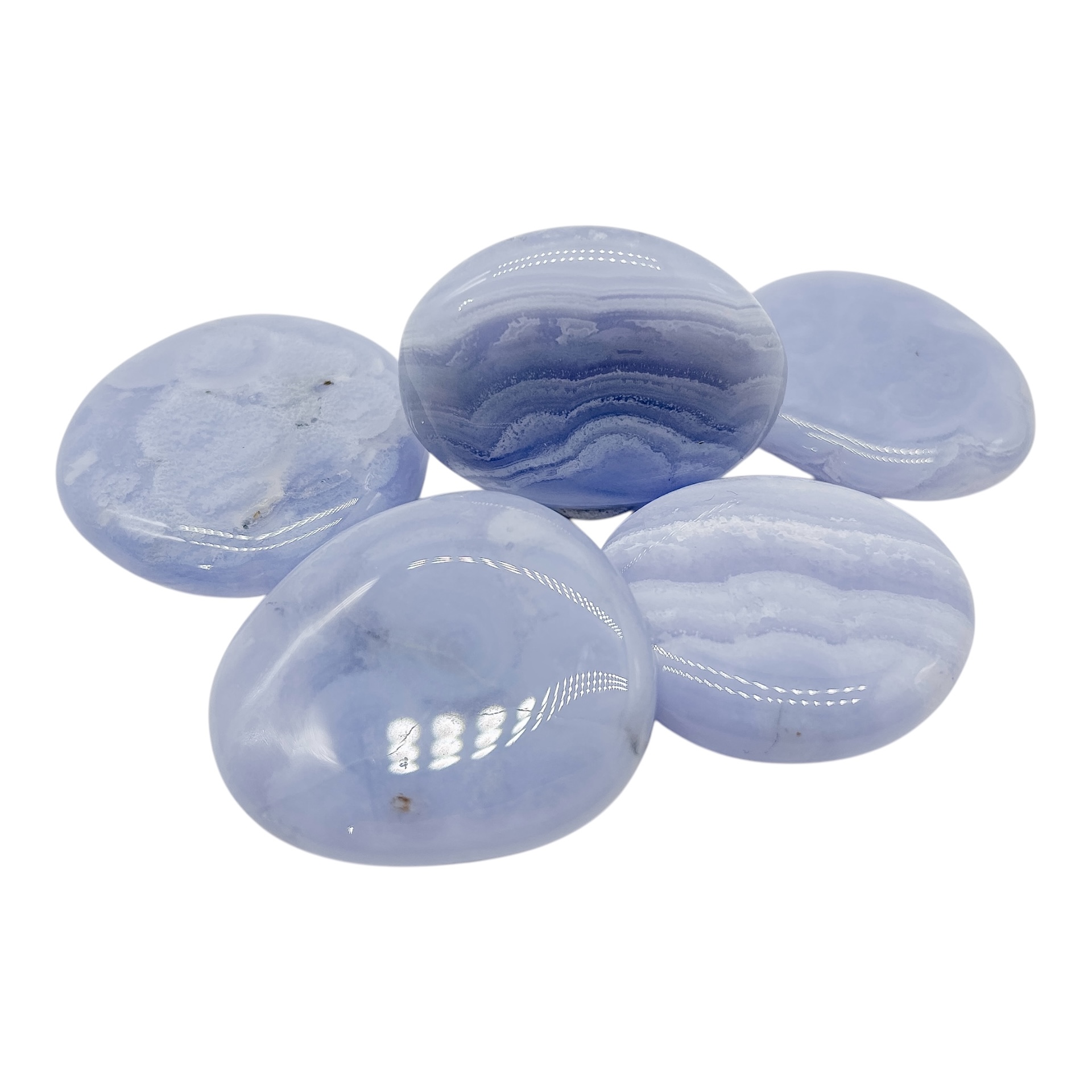 Blue Lace Agate Smooth Stone