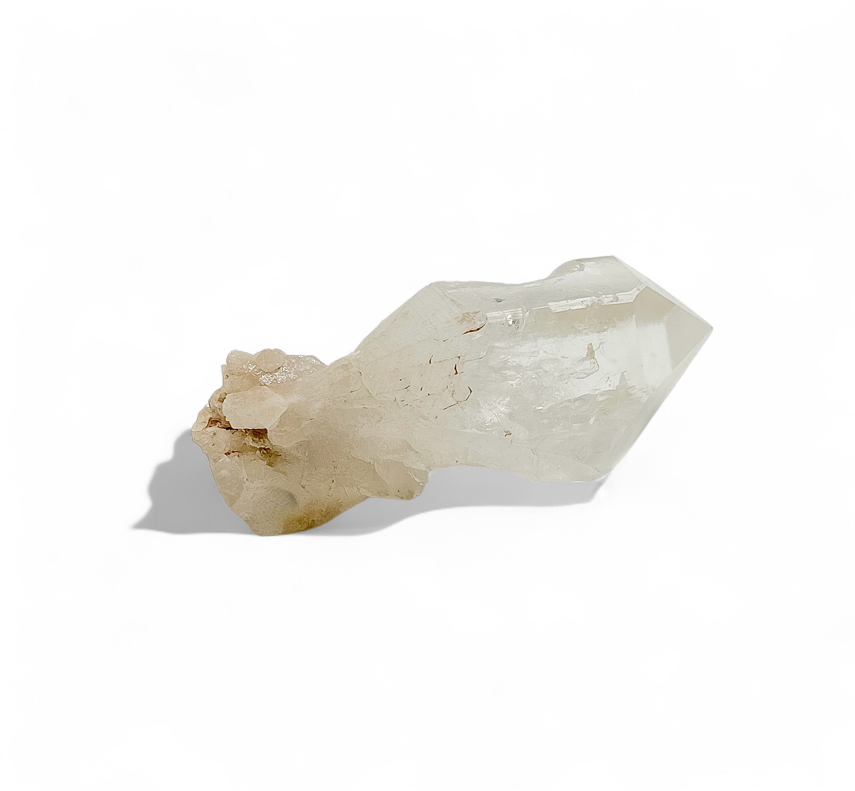 Natural Clear Quartz Point with a Key & Rainbows - Image 2