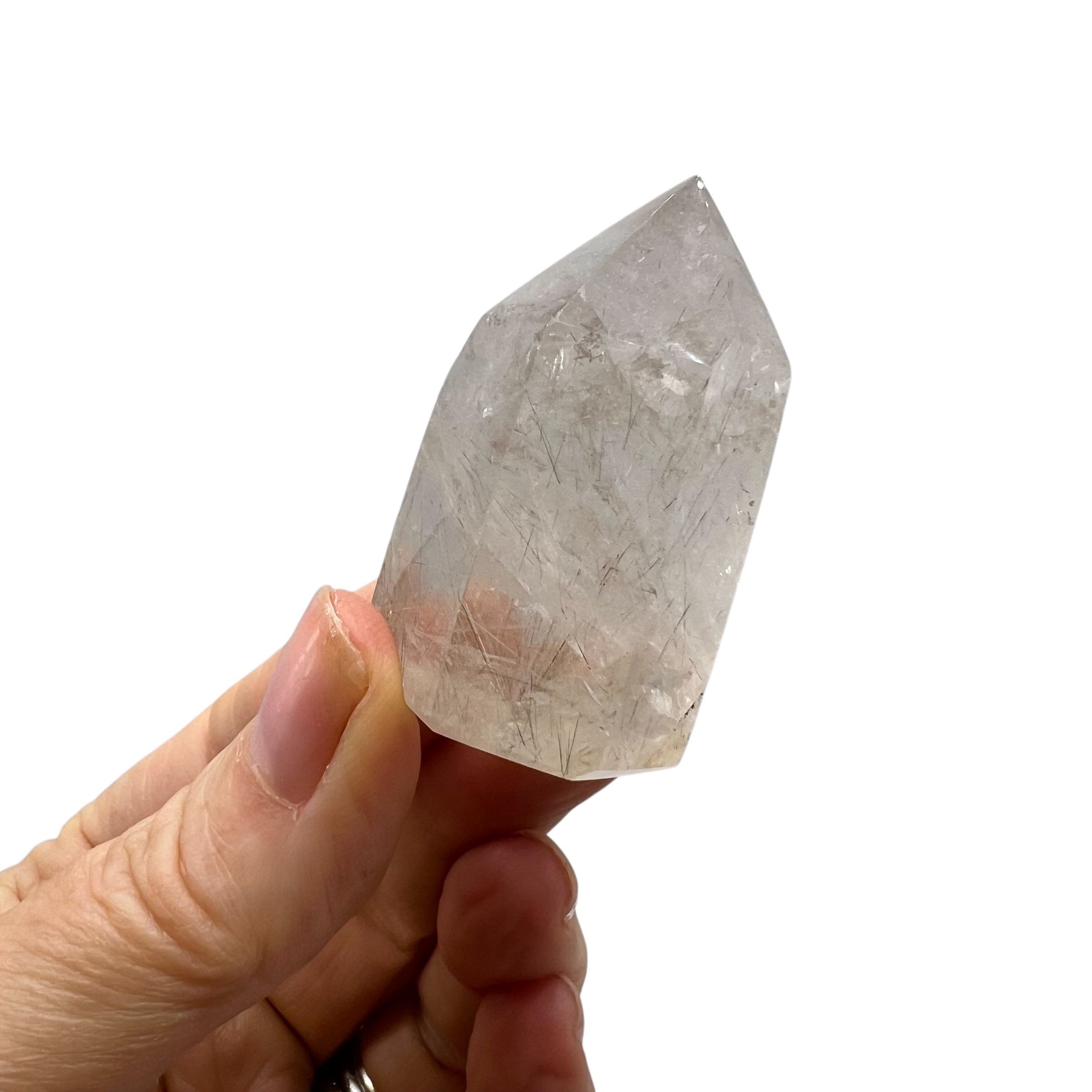 Clear Quartz Point with Rutiles
